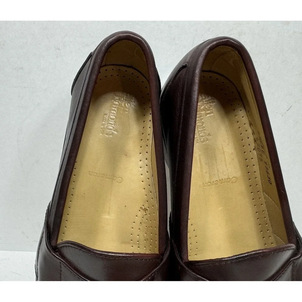Allen Edmonds Cameron Penny Loafers Burgundy Oxblood Leather Mens Size 8.5 EEE